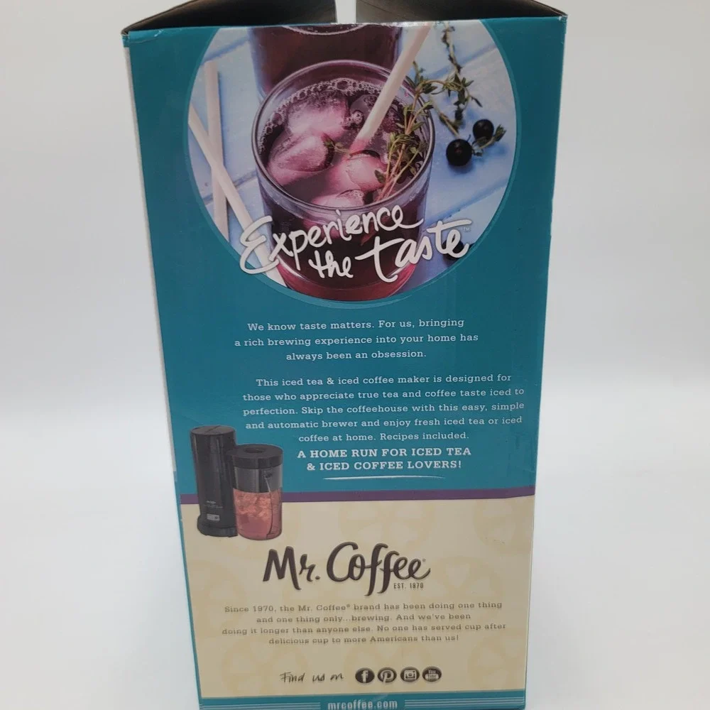 Mr. Coffee TM1-BLK 2-Quart Iced Tea and Iced Coffee Maker 2-in-1 Brew Black